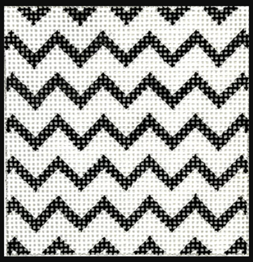 3" Square Insert - Zigzag - Black & White (Trunk Show)