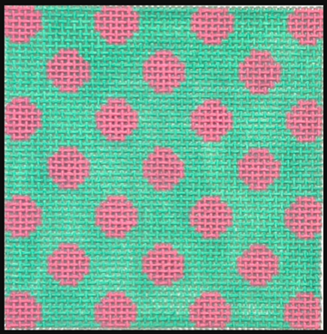 4" Square Insert - Polka Dots - Bright Pink on Turquoise (Trunk Show)