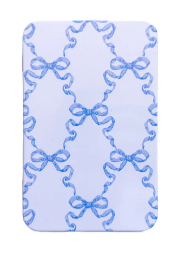 Printed Tin Box: Blue & White Bow