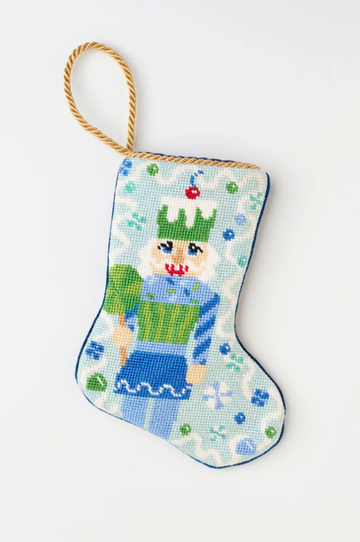 Finished Bauble Stocking: Sugary Sweet Blue Nutcracker