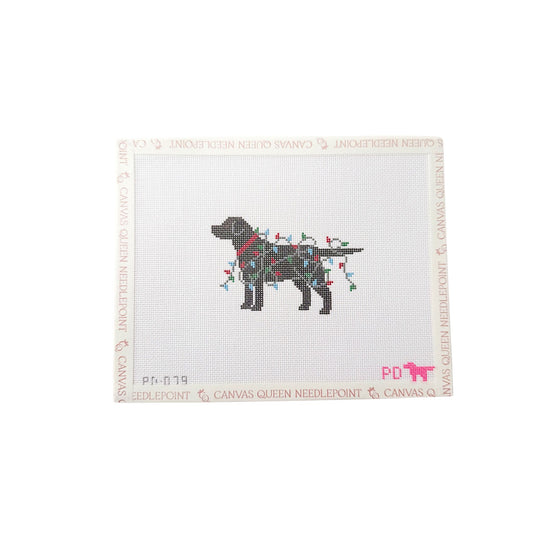 Christmas Lights Black Lab