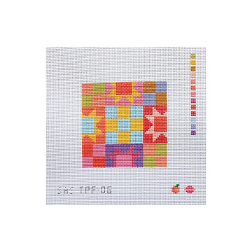 Quilt Coaster - Blue/Yellow Center (Trunk Show)