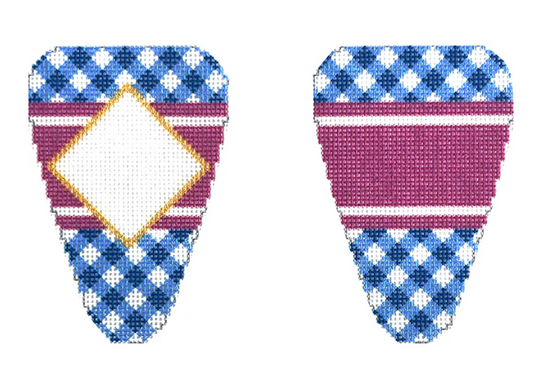 Scissor Case Blue Gingham Monogram