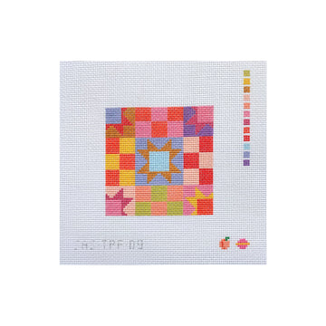 Quilt Coaster - Blue/Purple/Gold Center (Trunk Show)