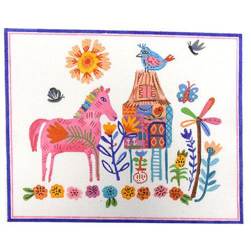 House on Stilts with Pink Horse (Trunk Show)