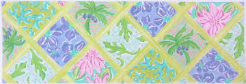 Lilly Inspired Lattice Patchwork (turquoise, periwinkle, violet, and greens) (Trunk Show)