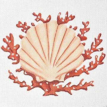 Scallop Shell with Coral (Trunk Show)