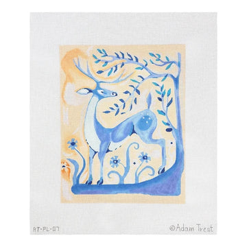 Blue Deer on Parchment (Trunk Show)