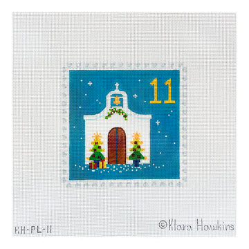 Advent Stamp #11 Chapel with Christmas Tree (Trunk Show)