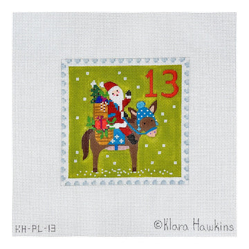 Advent Stamp #13 Santa on Donkey (Trunk Show)