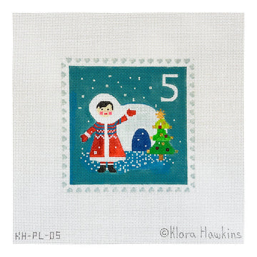 Advent Stamp #5 Eskimo with Igloo (Trunk Show)