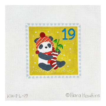 Advent Stamp #19 Panda with Stocking (Trunk Show)
