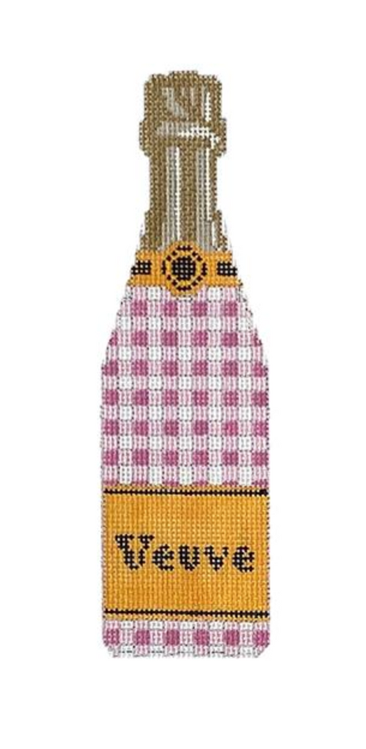 Champagne Bottle Pink Gingham